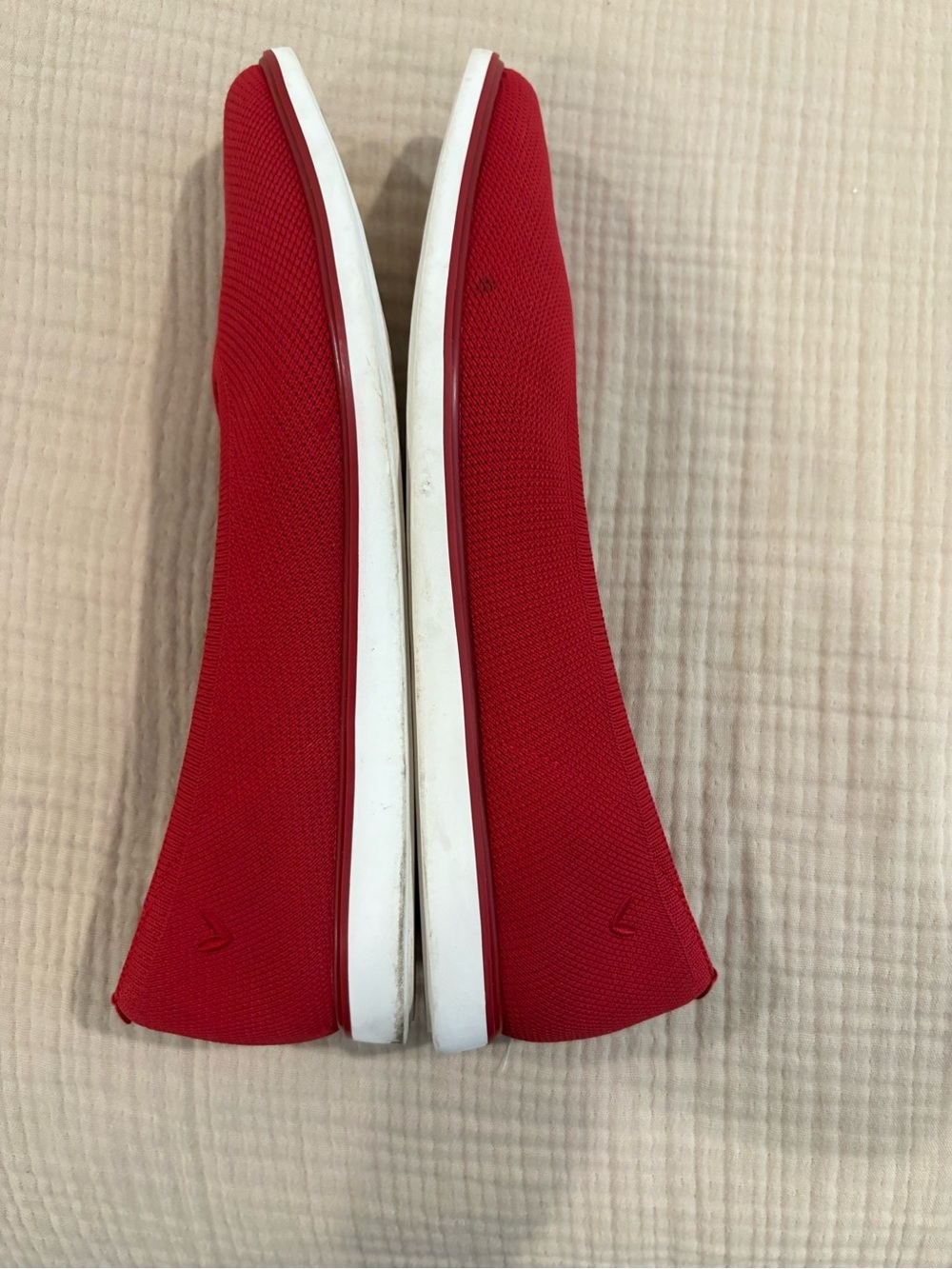 VIVAIA Pointed Toe Knit Flats Red Size 40 Sustainable Breathable Washable Shoes - Picture 5 of 10